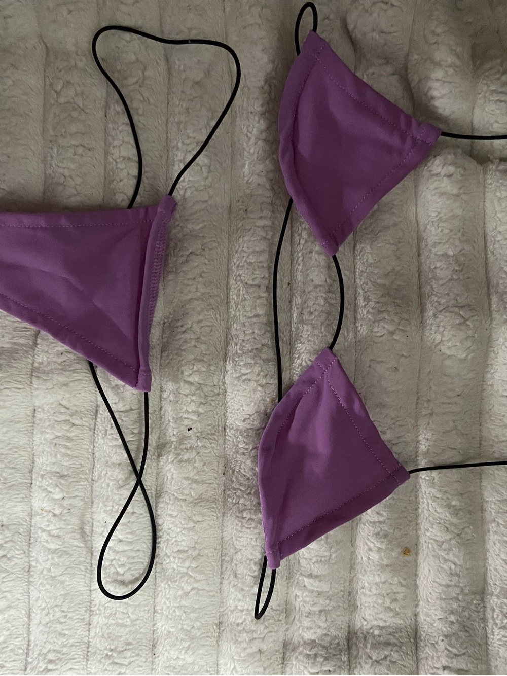 Lavender Stripper Triangle MicroBikini Set - String Tie